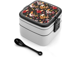 Marmita Bento De Camada Dupla Para Frangos, Empilhável, À Prova De Vazamentos, 1000ml, Com Colher, Caixa De