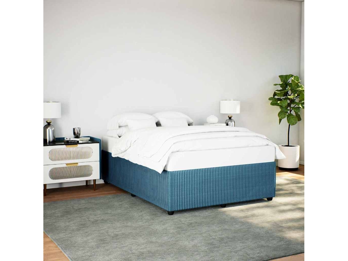 Vidaxl Estrutura de Cama 160x200 Cm Veludo Azul
