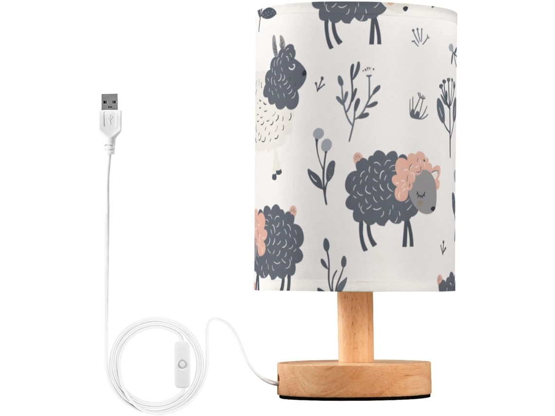 Abajur De Mesa Mnsruu Para Quarto E Sala Estar, Com Estampa De Animais Desenho Animado E Ovelhas, Ideal Para Embrulhos