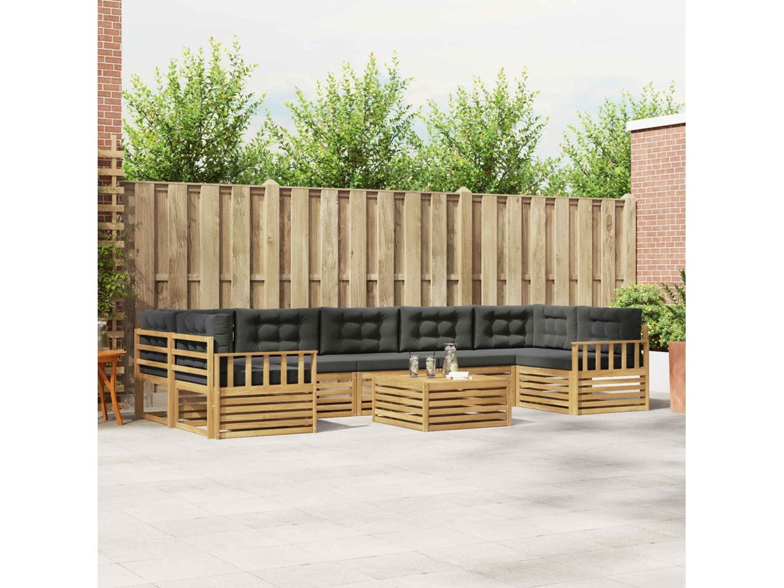 Vidaxl Conjunto De Sofás Para Exterior 8 Unid. Branco E Antracite