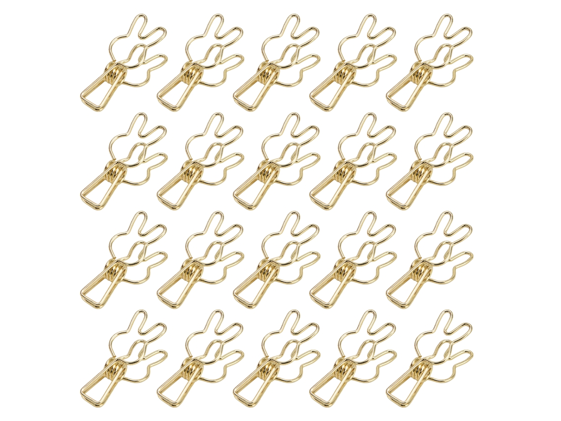 20 Pinças Metálicas Multipropósito Eletroforradas Clips Fortes para Papel Ouro