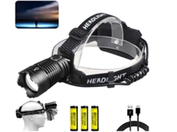 Lanterna De Cabeça Led Xhp 360 Recarregável, Farol Led De Alta Potência Super Brilhante 200.000 Lúmens 4 Modos, Lanterna De Cabeça Led À Pro