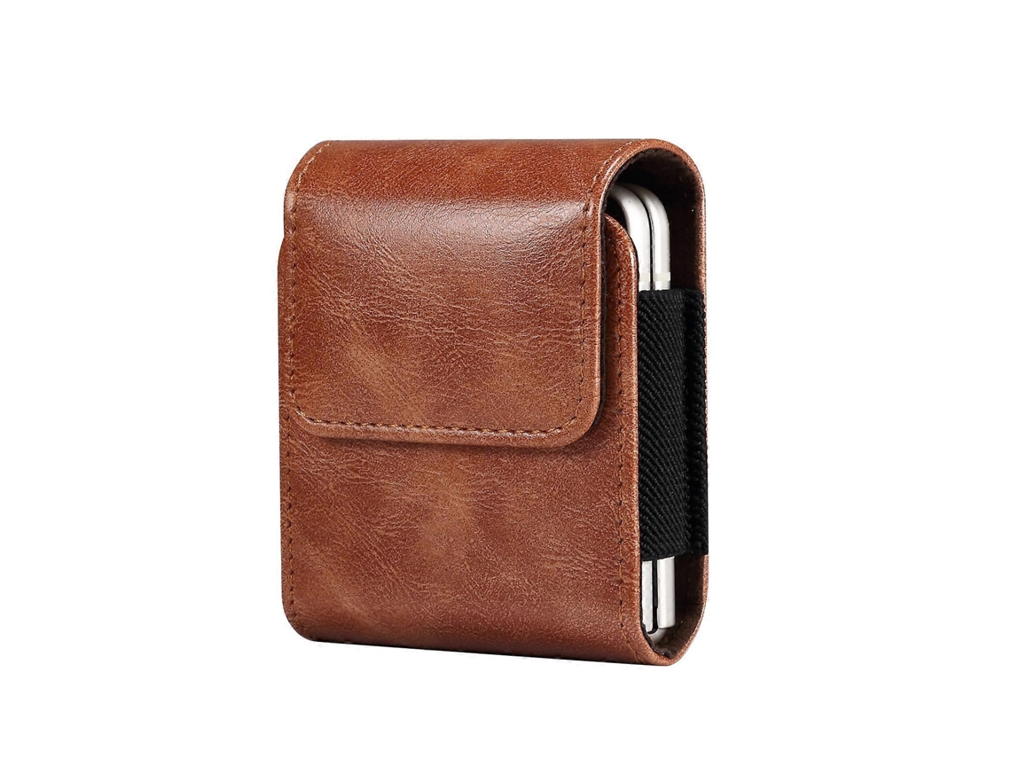 Capa De Couro Dobrável Universal Para Celular, Montada Na Cintura