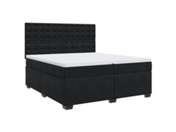 Cama com Molas/colchão 200x200 Cm Veludo Preto MAISON EXCLUSIVE