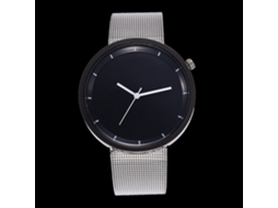 Relógio de quartzo Zhoulianfa com pulseira de malha de liga metálica simples para homens e mulheres.