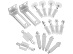 Kit De Ferragens Para Portas Em Aço Inoxidável E Pivôs De Plástico Branco.