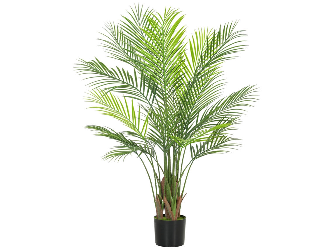 Palmeira Artificial 120cm (planta Interna, Verde, Vaso Plástico Incluso)