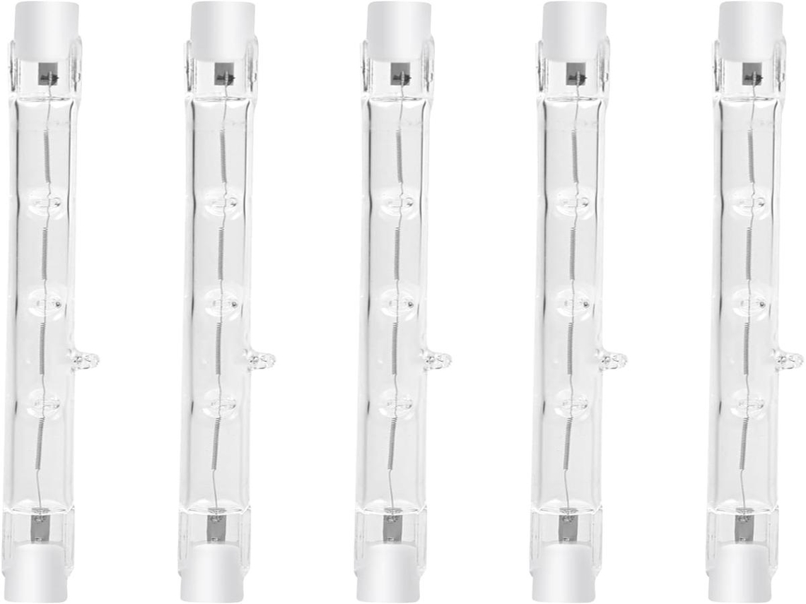 Lurelia Pack De 5 Lâmpadas Halógenas Lineares R7s 100w Ac220-240v 2800k 118mm, Branco Quente, Regulável, Uso Interior