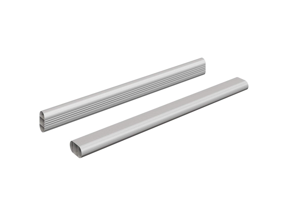 Vidaxl Viga De Closet 2 Pcs Prateado 764 X 15 X 29 Mm Liga De Alumínio