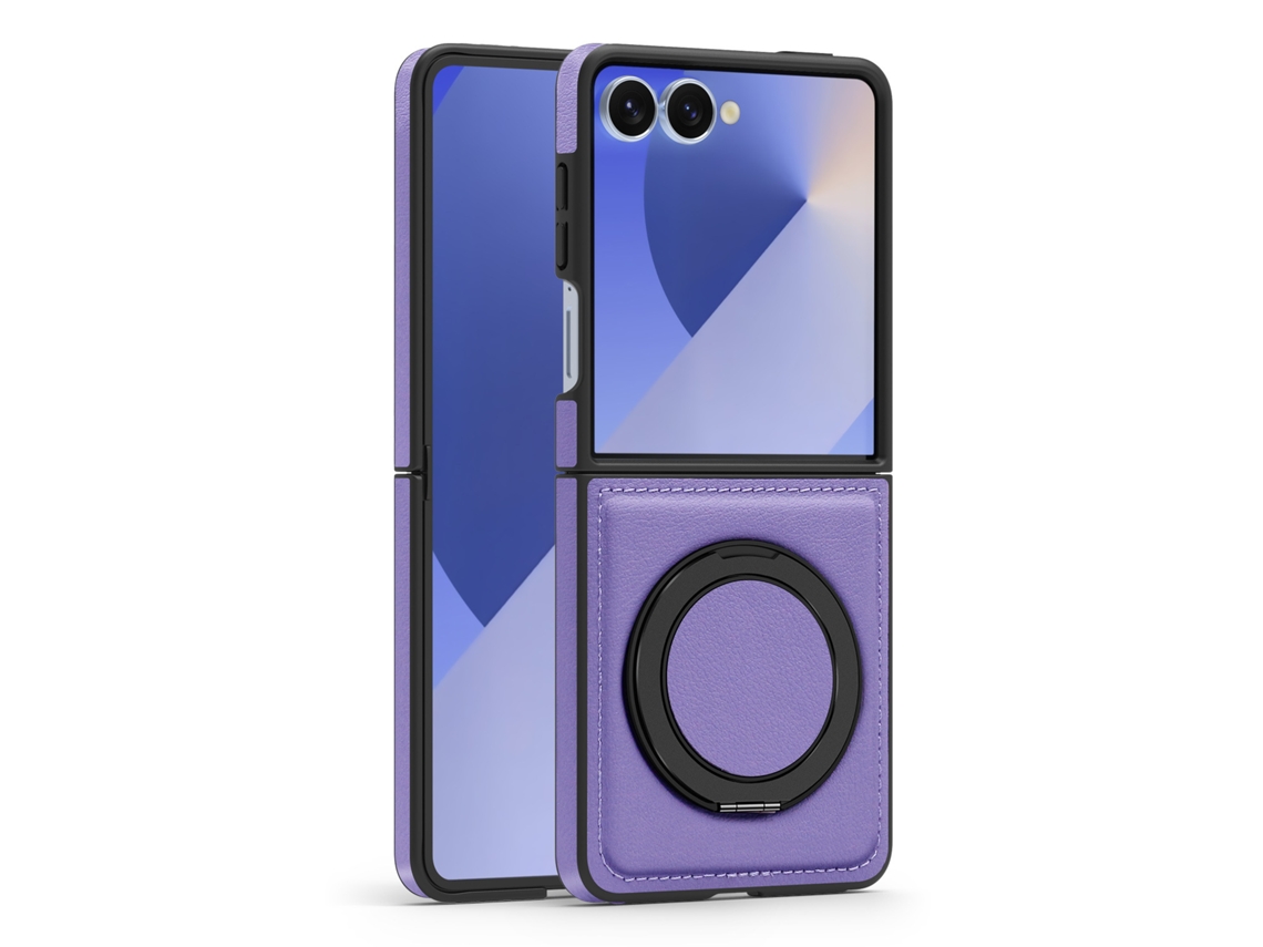 Capa Magnética Para Samsung Galaxy Z Flip8, Couro Pu Com Suporte Gertiz (roxo)
