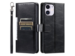 Capa Para Iphone 11 Pele Sintética Com Porta-cartões Preto