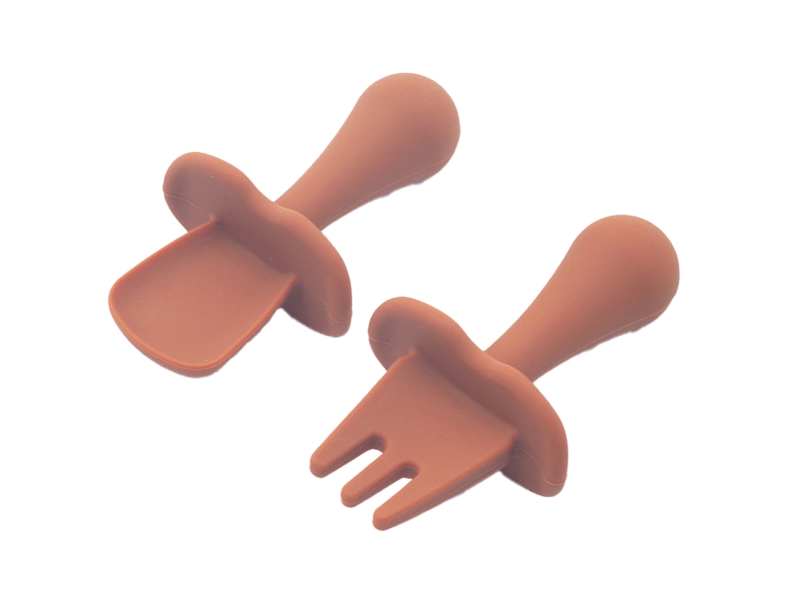Utensílios para Bebés e Crianças para Auto-Alimentação Conjunto de Colher e Garfo para Desmame Guiado NEVEANCE