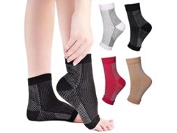 Lurelia Par De Meias De Compressão Amrelieve Soothesocks Para Neuropatia, Suporte De Tornozelo, Vermelho