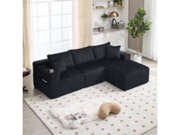 Conjunto Modular Chaise + 2l Veludo Cotelê (réplica 3).-kd