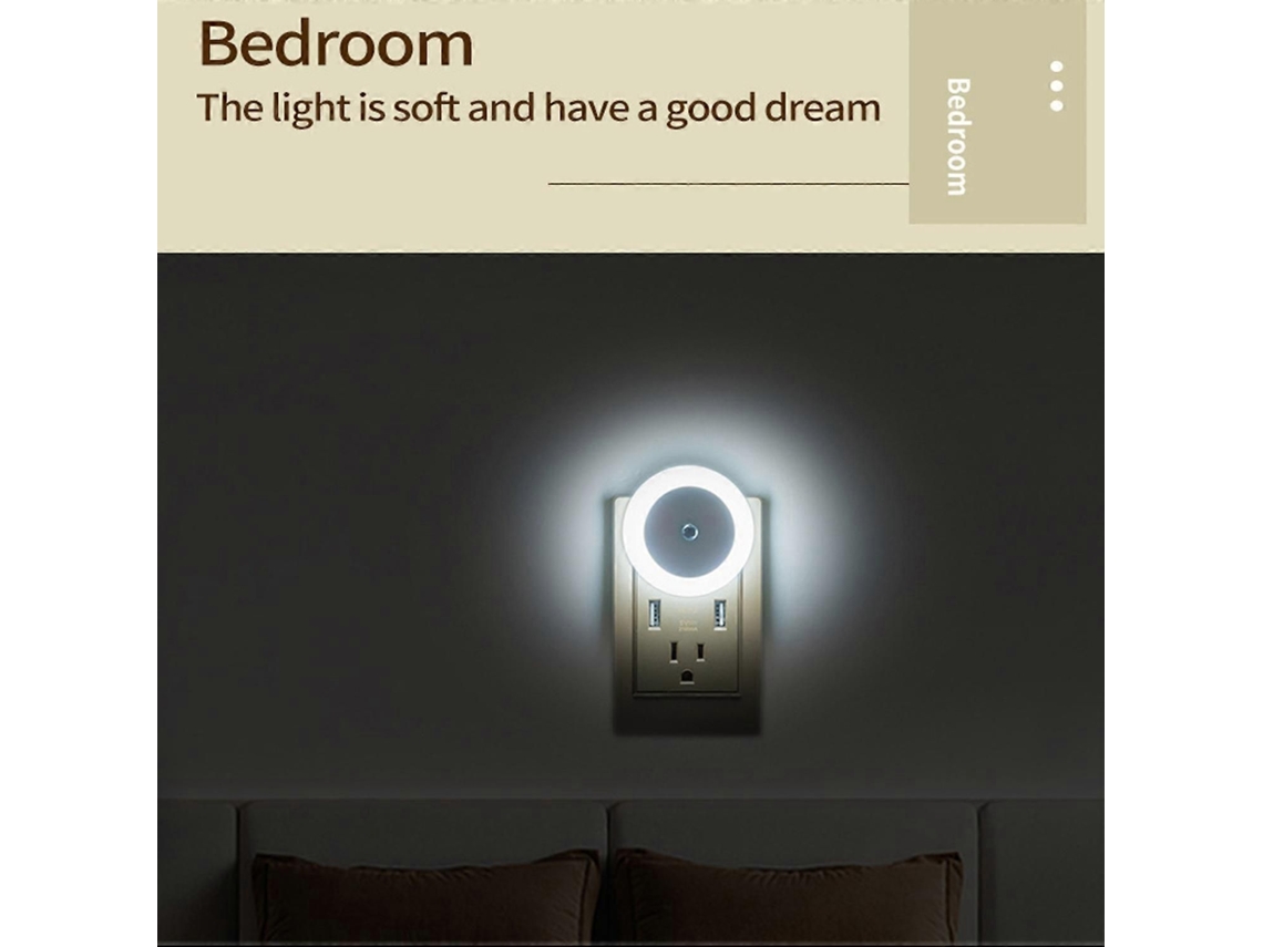 Luz Noturna Inteligente GOKOCO com Sensor de Luz e Proteção dos Olhos
