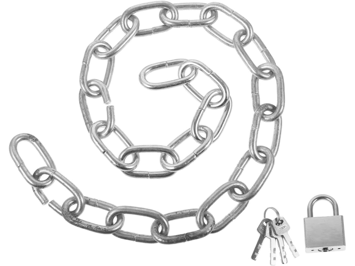 Conjunto De 2 Cadeados De Corrente Para Bicicletas, Cadeados De Ferro Leves E Robustos.