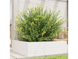 Vidaxl Vaso/floreira De Jardim 80x80x23 Cm Pinho Maciço Branco