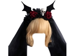 Tiara com Véu de Caveira para Dia dos Mortos SFUSHOS