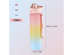 Garrafa de Água Esportiva 1100ml com Marcador de Tempo