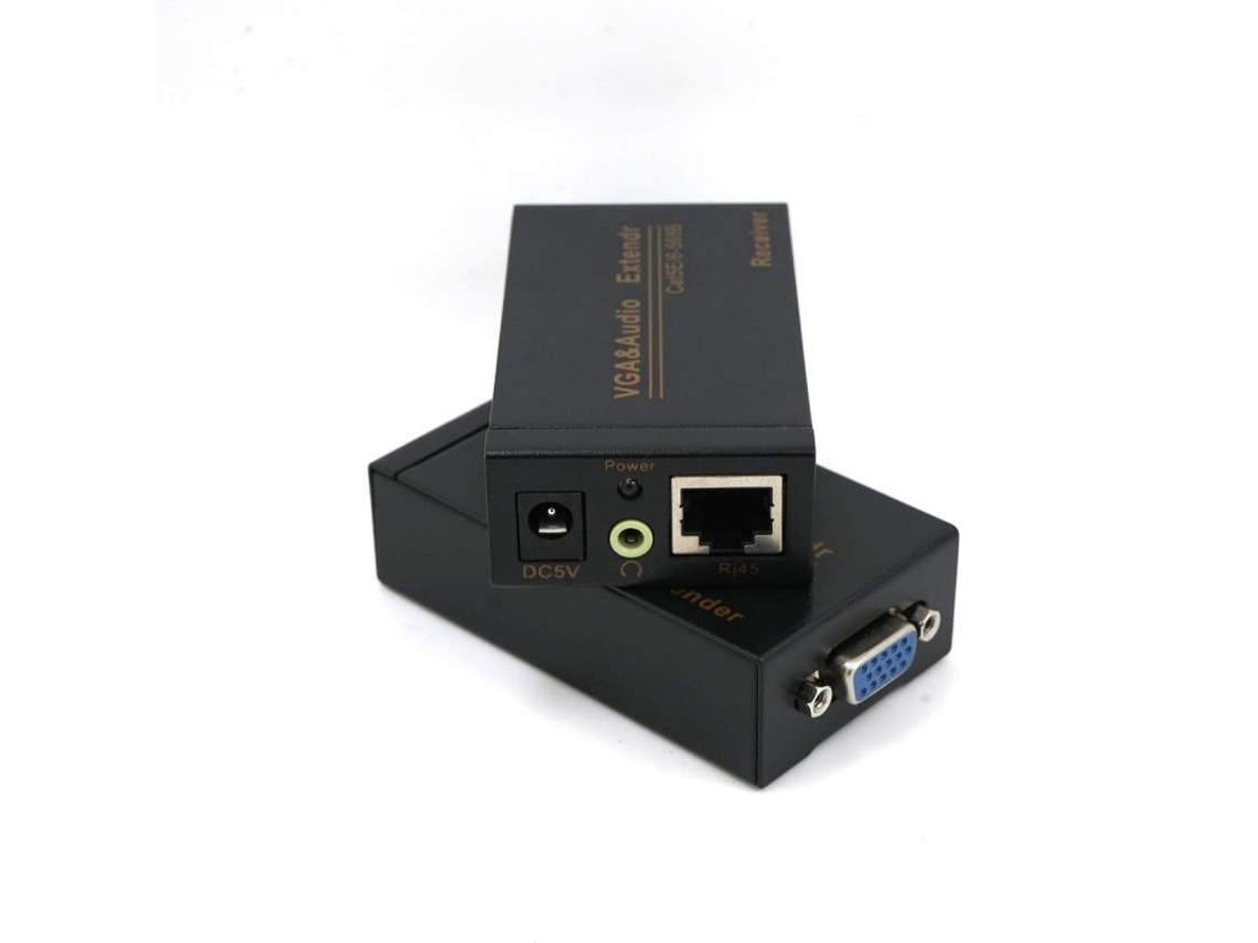 Adaptador Repetidor Extensor de Sinal Vga Sobre Cabo de Rede Rj45 Cat6 100M Plugue dos Eua