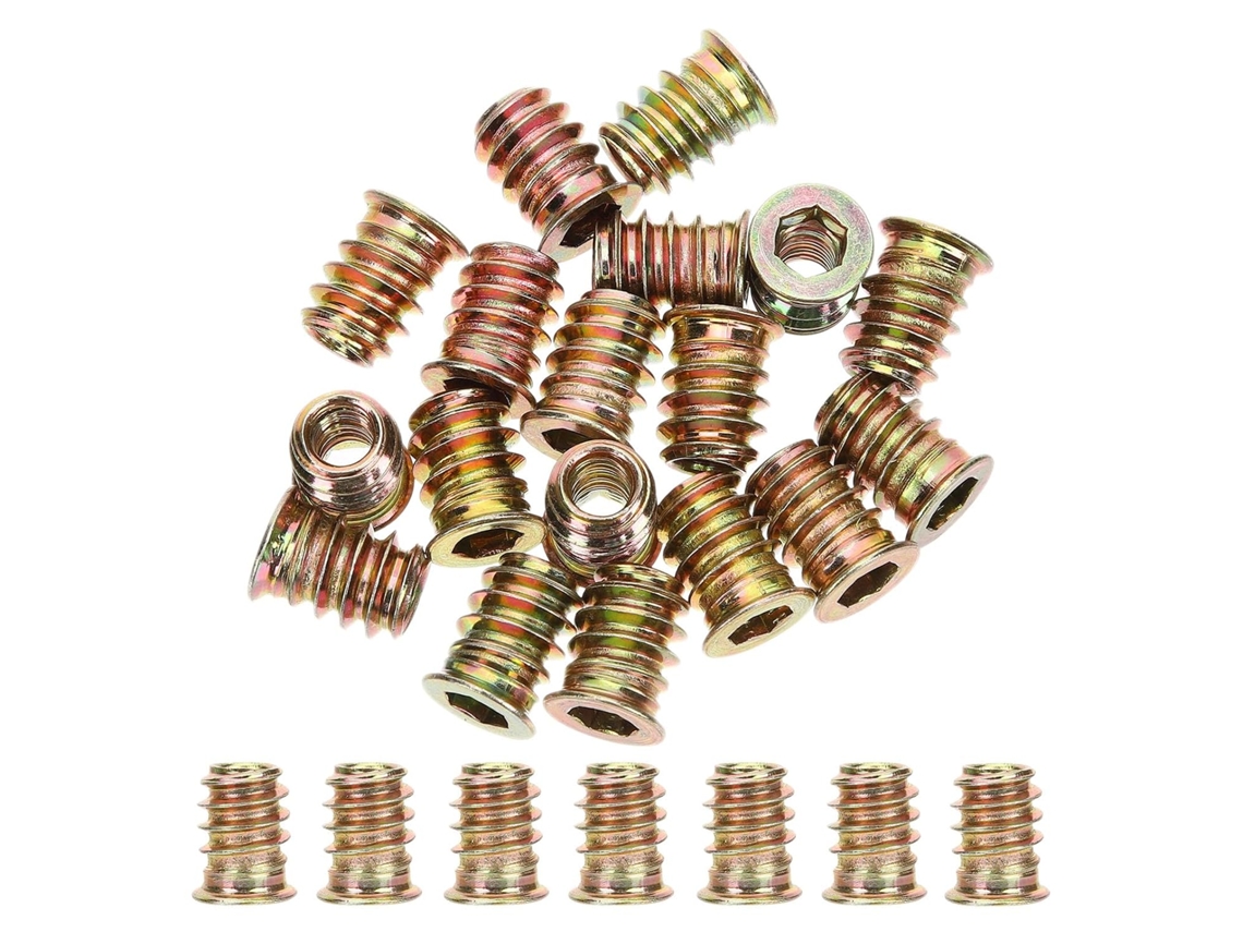 Heallily 100 Peças Insertos Roscados Para Porcas De Ferragens Móveis Fixadores Resistentes Compatíveis Com Usb Múltiplas