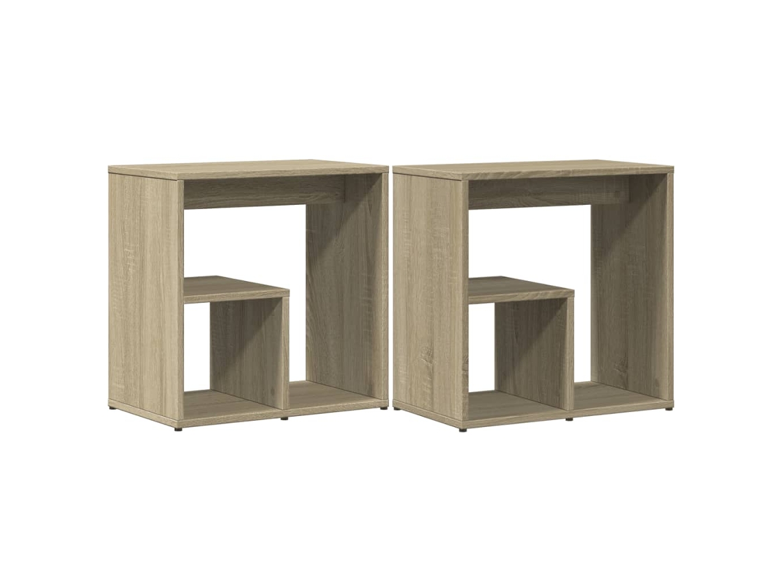 Conjunto de 2 Mesas de Apoio Derivados de Madeira Carvalho Sonoma MAISON EXCLUSIVE (50x30x50 cm)