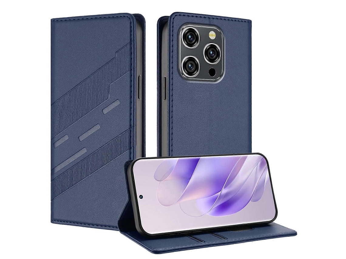 Capa De Celular Retrô De Couro Com Carteira Multifuncional Em Relevo