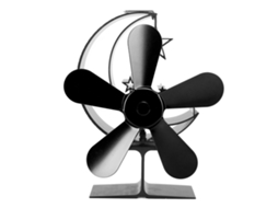 Ventilador de Estufa com 5 Pás, Energia Térmica, Liga de Alumínio, Dissipação Rápida para Lareira de Madeira Preto S/MARCA