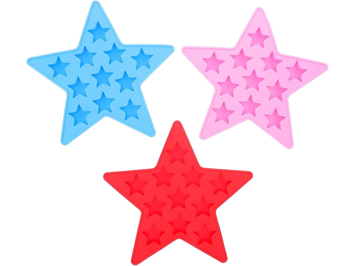 Conjunto De 3 Formas Gelo Em Formato Estrela, Pentagrama Para Doces, Chocolates, Gelatinas E