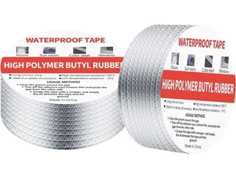 Fita Butílica Impermeável Não Especificado 5 Cm X 5 M Resistente Aos Uv Alta Aderência Multiuso Sanag