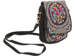 Bolsa Transversal Feminina Étnica, Leve E Prática, Com Alça De Ombro Em Tecido Bordado Para Celular E