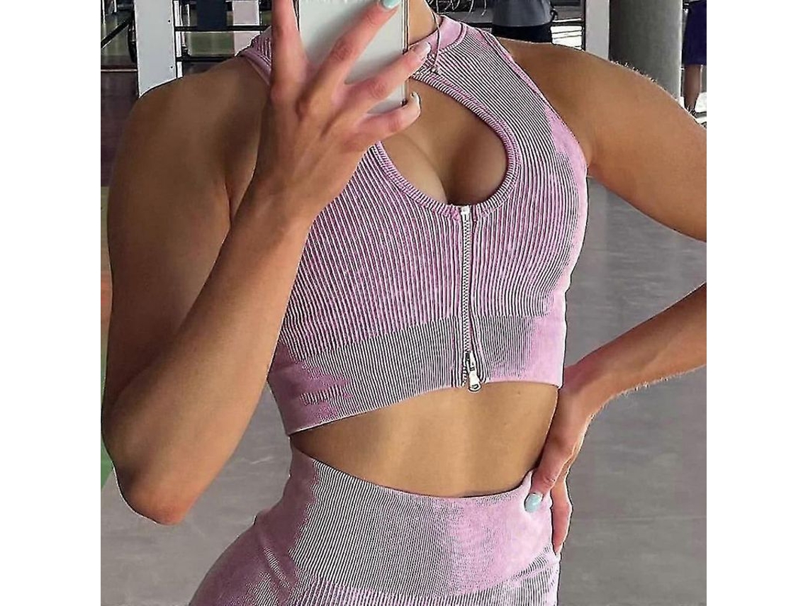 Bralette Esportivo Sem Fio para Mulheres com Apoio Médio, Secagem Rápida e Bojo Removível Ideal para Academia, Corrida e Yoga Rosa