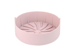 Cesto De Reposição Redondo Para Fritadeira A Ar, Feito De Silicone Seguro Para Alimentos, Nas Cores Café/ Cinza/ Rosa