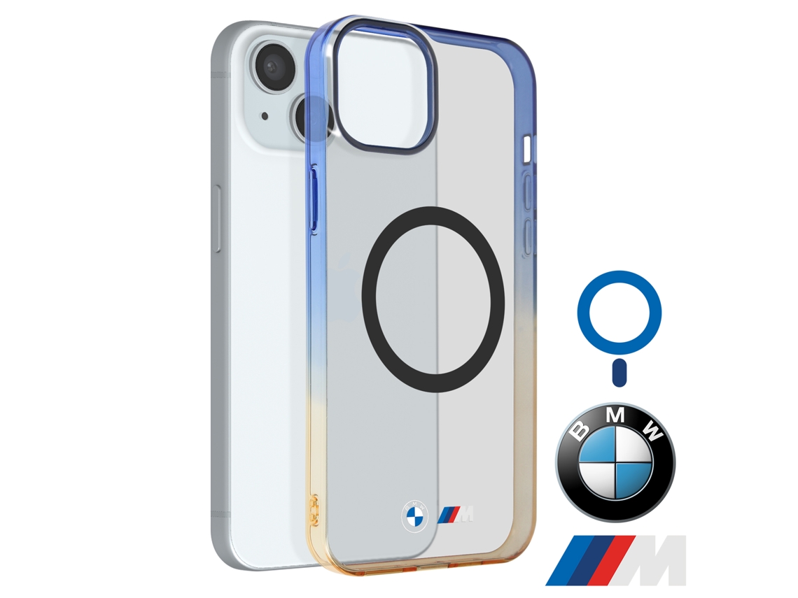 Capa para iPhone 15 BMW Silicone Azul .
