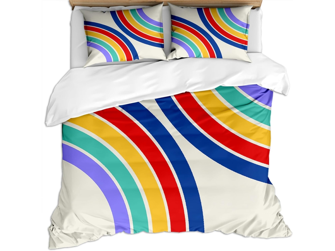 Capa de Edredom com Estampa Simples e Colorida em Microfibra Fronha 220x240 Cm (LxA)