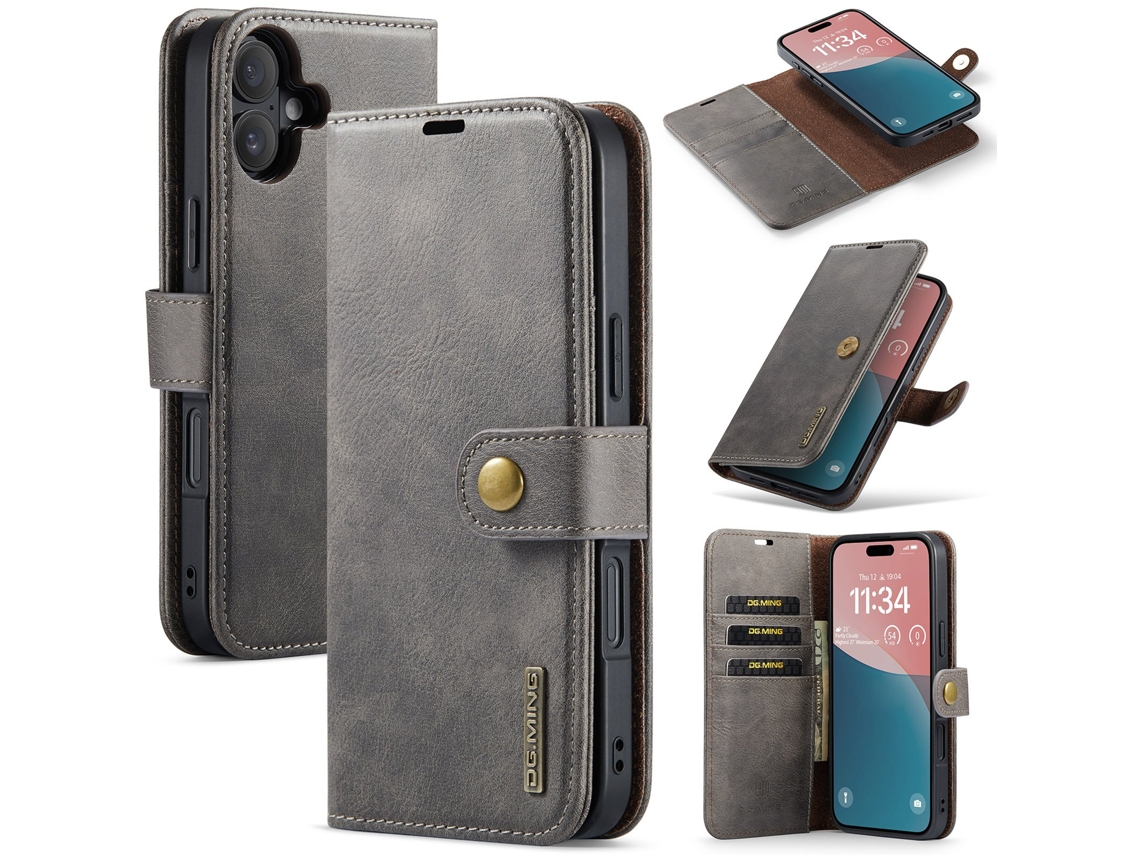 Capa Carteira Premium 2 Em 1 Magnética Para Iphone 16
