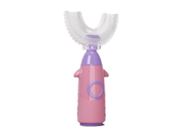 Escova de Dentes Infantil em Forma de U Cabeça de Escova de Silicone Macio com Alça L