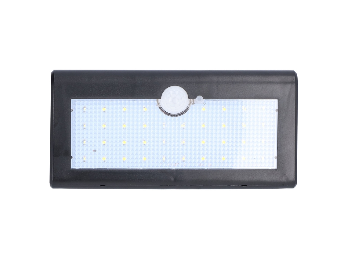 Luz de Parede Solar com 38leds Indução Corporal Impermeável para Jardim Balcão Pátio Exterior Ip44 6000k