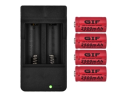 Bateria 16340 de Alta Capacidade Vermelha LAXISCREED