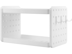 Organizador De Artigos Higiene Pessoal Packove Dupla Camada, Em Plástico, Com Design Vazado E Ventilação, Ideal Para O