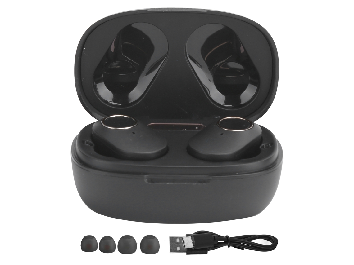 Aetheria fones de Ouvido Bluetooth Tws Intra auriculares com Display Digital Ipx5 À Prova de Água Preto