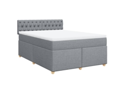 Box Spring Bed, Box Spring Beds Vidaxl Cinzeto Tecido (140 X 200 Cm)