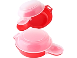 Cozedor De Ovos Para Micro, Ondas, Faz Omelete De Hamburgo Em 1 Minuto, Utensílio De Cozinha(vermelho E Transparente)