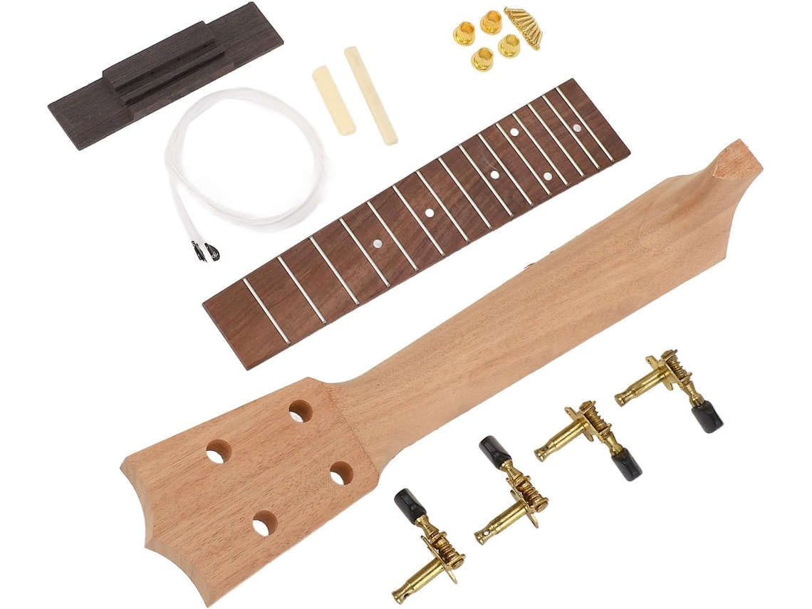 Kit Para Montar Sua Própria Guitarra: Braço De Ukulele De 21 Polegadas
