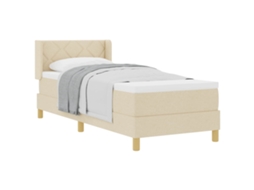 Cama Box com colchão e cabeceira creme 200x80 cm