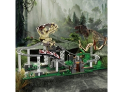Pequeno Bloco de Montar Representando um Parque de Diversões com Montanha russa de Dinossauros. MDUG (1291 Peças)