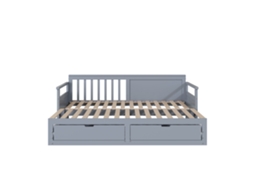 Sofá-cama Pinho 90x190 Cama Auxiliar 180x190 Gavetas Branco