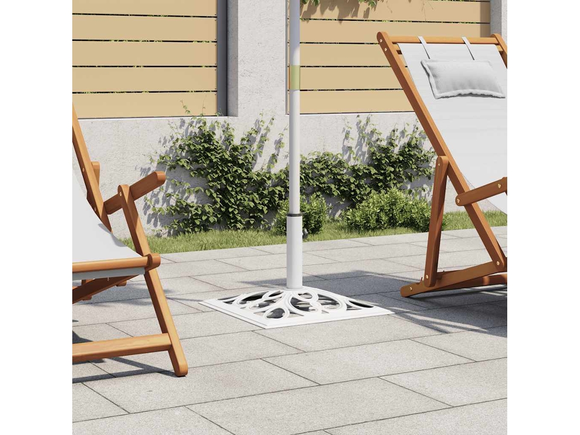 Vidaxl Base Para Guarda-sol 12 Kg 49 Cm Ferro Fundido Branco