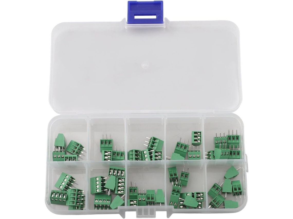 Kit Com 50 Blocos De Terminais Kf128, Conector De Parafuso Com Passo