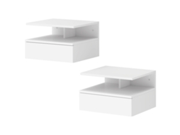 Conjunto 2 Criados mudos Flutuantes com Gaveta (branco, 35x32x22,5 Cm)